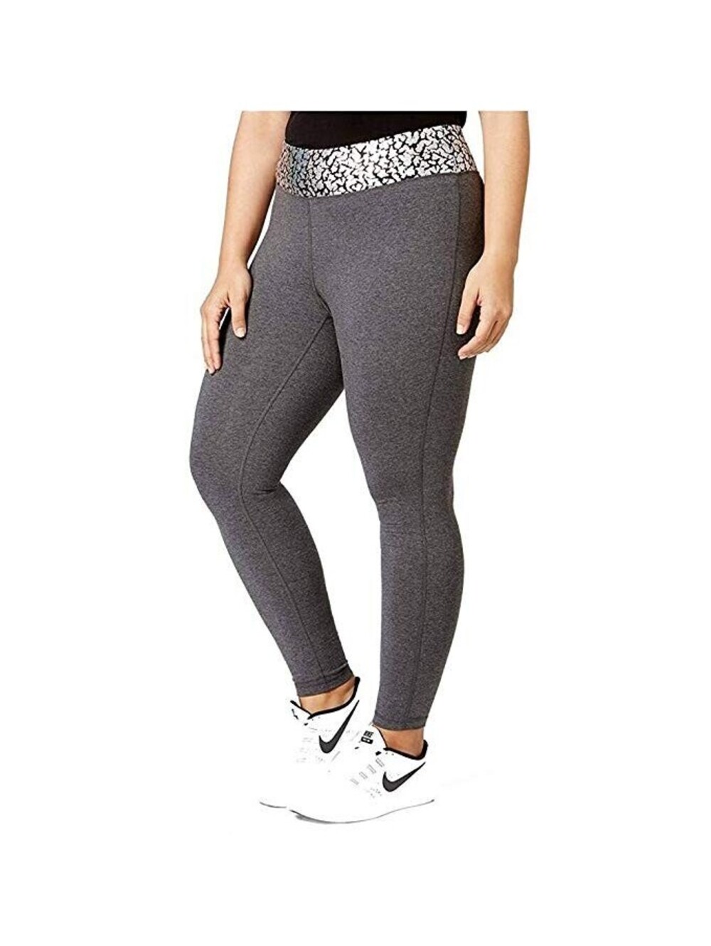 Material Girl Women Active Plus Size Waist Crackle Printed Yoga Leggings Size 2X